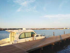 Bateau 6 personnes sans permis terrasse à quai ou option navigation